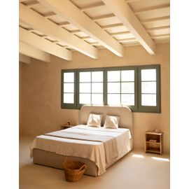 Canapé Tapissé Beige Pour Les Matelas 90x200cm