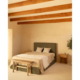 Canapé En Lin Vert Déhoussable Pour Les Matelas 90x200cm