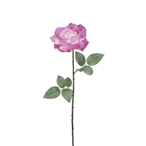 Tige de rose fermée artificielle violette H64