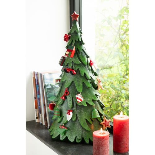 Arbre de Noël en polyrésine multicouleur 33.5x21x63 cm