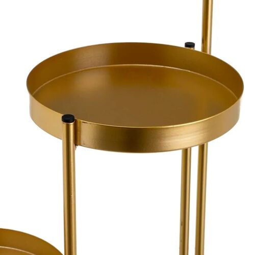 Support pot plante triple articulé métal doré 60x19x60cm