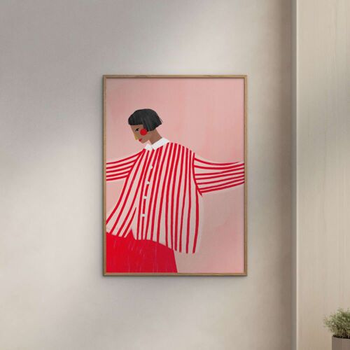Affiche ''The Woman With the Red Stripes'' sans cadre - 70 x 100 cm