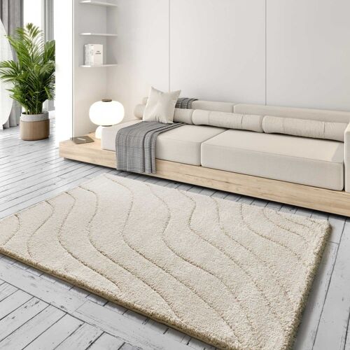 Tapis Descente De Lit Shaggy Blanc 60x120 Cm