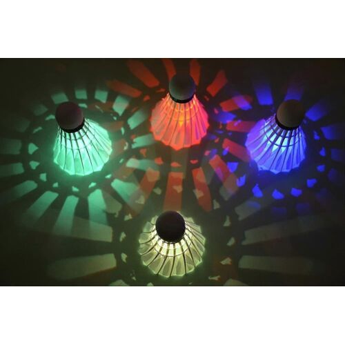 Volant De Badminton À Led, Lueur De Badminton À Led Pour Les Activités Sportives Intérieures Et Extérieures Super Durable Badminton Shuttlecock - 4 Pièces