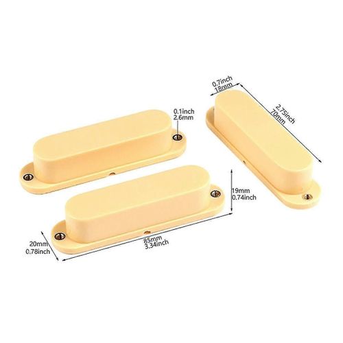 3pcs Crème Sans Trou Fermé Simple Bobine Pick Up Housses Pour Guitare Électrique De Style Strat