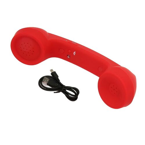 Combiné téléphonique Bluetooth Rétro Résistant aux radiations Rechargeable Sans Fil Téléphone Portable Combiné Récepteur Rouge