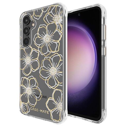 Coque Galaxy S23 FE 5G Motif Floral Gems Protection Élégant Antimicrobienne CASE MATE Dorée