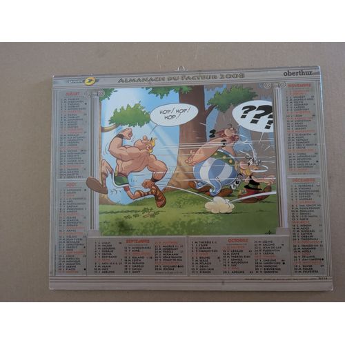 Astérix Calendrier Oberthur 2008 Puy De Dôme 63