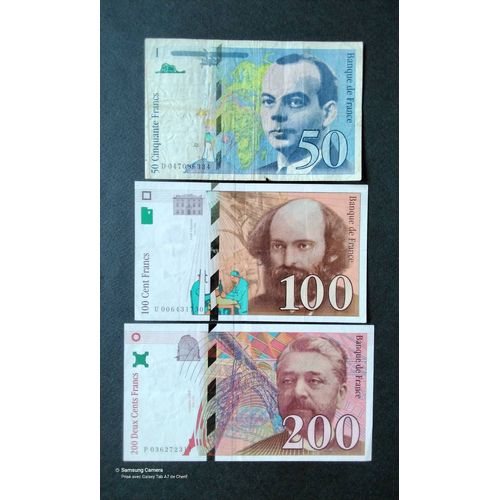 Lot:3 Billets Bdf : 2 En Très Bon État & Le Billet De 50fr St Exupéry Est Un Billet Usager