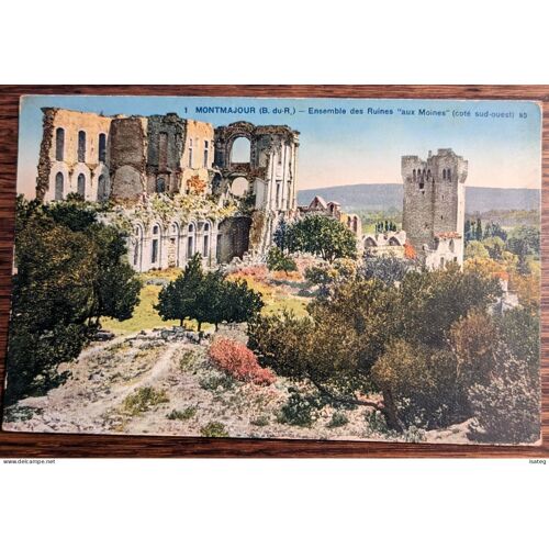 Carte Postale Ancienne Colorisée : Montmajour - Ensemble Des Des Ruines "Aux Moines"