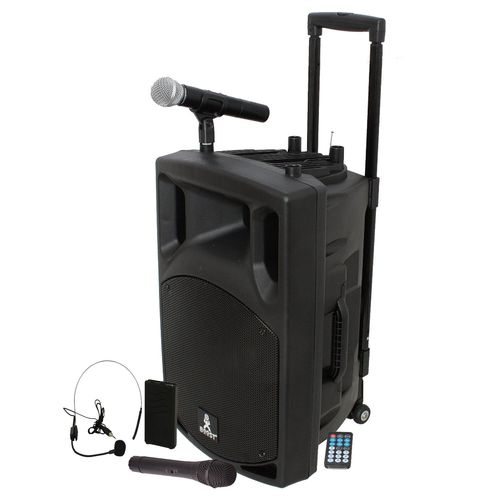 Enceinte Active BOOST120VHF-BT Portable Autonome - 700W -1 2/30CM AVEC USB-MP3, REC, VOX, BLUETOOTH, 1 MICRO VHF