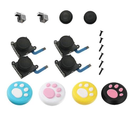 18pcs Set 3d Analogique Joystick Switch Lite Joycon Controller Joystick + Mignon Joystick Cap Réparation Accessoires