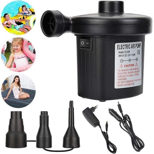 Pompe à air électrique,pompe à air 2 en 1 pour matelas pneumatique,pompe à air à batterie pour piscine avec 3 buses d'air