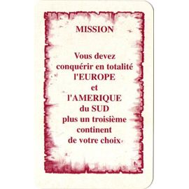 Carte Vous Devez Conquérir En Totalité L'Europe Et L'Amérique Du Sud Pour Completer Votre Jeu Risk La Conquète Du Monde.