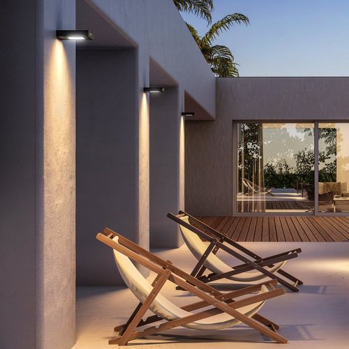 Applique Murale Solaire Aluminium Noir H3cm