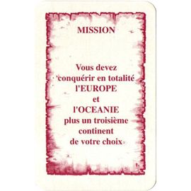 Carte Vous Devez Conquérir En Totalité L'Europe Et L'Océanie Du Sud Pour Completer Votre Jeu Risk La Conquète Du Monde.