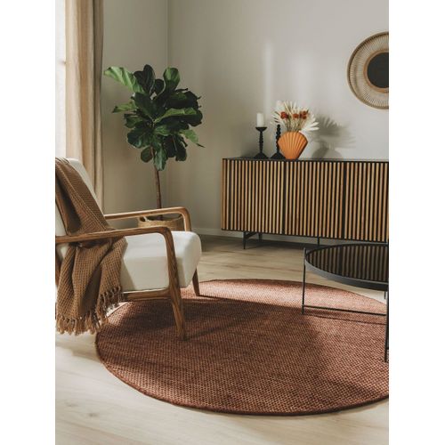Tapis En Laine Marron Ø 150 Rond