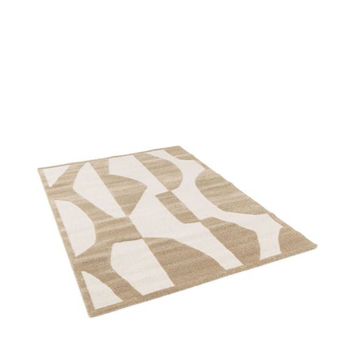 Tapis Graphique À Motif Abstrait - 120x170cm Beige Polypropylène