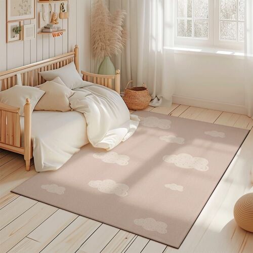 Tapis De Jeu Nuages Marron 85x130cm