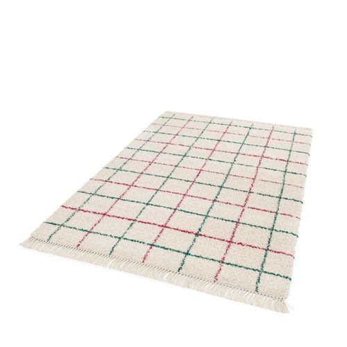Tapis À Motif Quadrillage Coloré - 200x290cm Multicolore Polypropylène