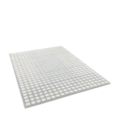 Tapis Géométrique En Relief - 200x290cm Bleu Glacier Polypropylène