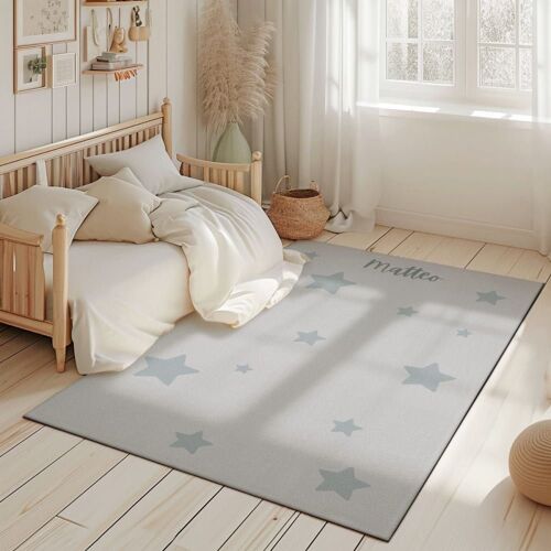 Tapis De Jeu Étoiles Bleu 85x130cm