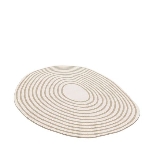 Tapis Contemporain De Forme Organique - 160x230cm Beige Polypropylène