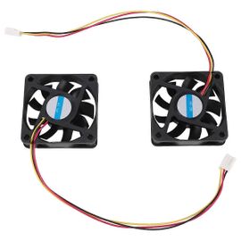 60Mm 6Cm DC 12V 3 Broches Ordinateur Boîtier CPU Refroidisseur Ventilateur De Refroidissement Noir 2 Pcs