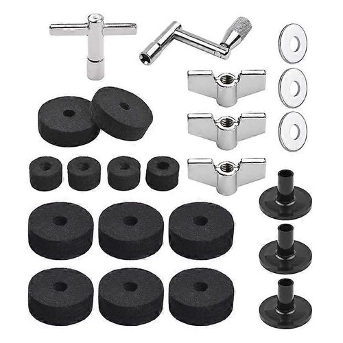 23pcs Cymbal Accessoires De Remplacement D Pièces Avec Supports De Cymbale Feutres D Cymbale Pads Inclus