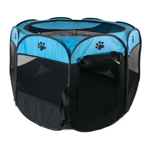 Intirilife Parc Pour Animaux De Compagnie Pratique 77 X 58 Cm Tente De Jeu En Tissu Oxford En Bleu Avec Des Pattes - Pour Chiens, Chats Ou Lapins À Transporter, Jouer Et Se Reposer