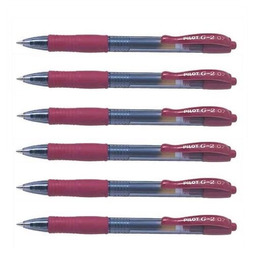 Pilot Lot De 6 Stylos Bille À Encre Gel G2 07 Fun Bordeaux