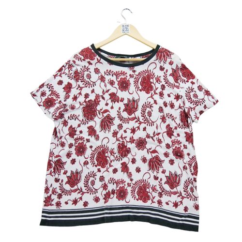 Reconditionné - T-Shirt Manches Courtes Femme En Lin - Taille Xl - Femme - Rouge