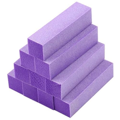 10x Polissage Ponçage Tampon Bloc Fichiers Acrylique Pédicure Manucure Nail Art Conseils (Couleur : Violet)