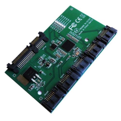 Carte d'extension SATA 1 à 5 ports Carte contrôleur SATA3.0 Carte mère Multiplicateur de port SATA Carte de montage