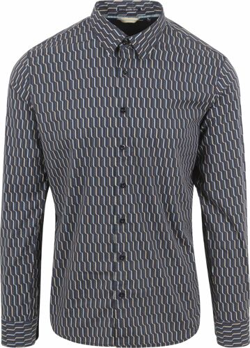 No Excess Chemise Impression Navy Multicoloré Bleu Foncé Taille L