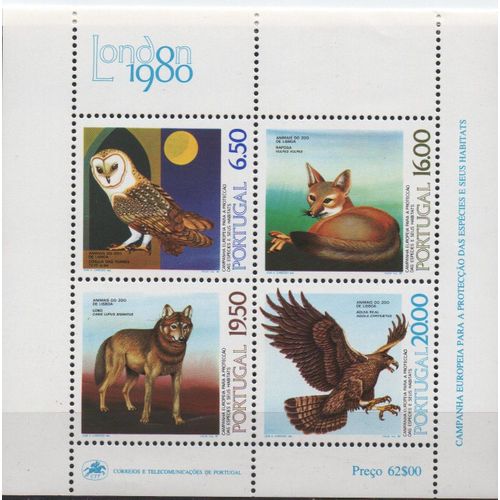 Portugal Timbre Animaux 1980