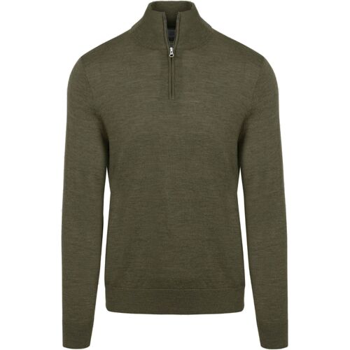 King Essentials The Michael Half Zip Pull Merino Army Vert Vert Foncé Taille L