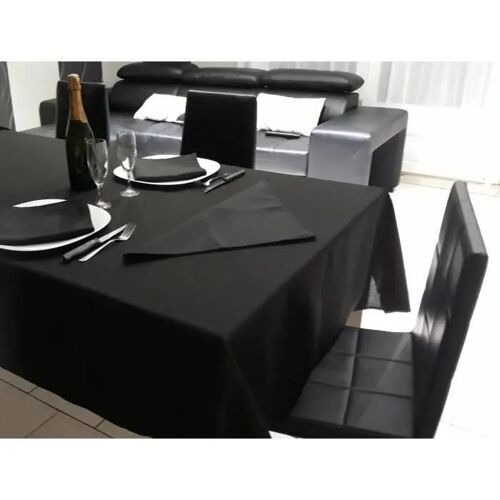 Nappe Ronde - 7520 - 180 Cm - Noir - 100% Polyester - Lavable À 40°C