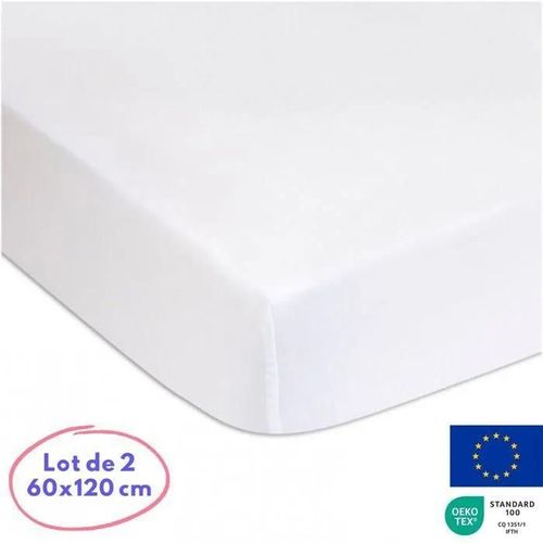 Lot De 2 Alèses Coton Bio Pu - 60x120 Cm - Forme Drap Housse - Easy Dort