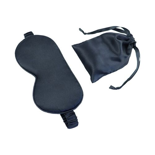 Masque De Nuit En Soie De Mûrier Avec Sac De Rangement Le Noir 