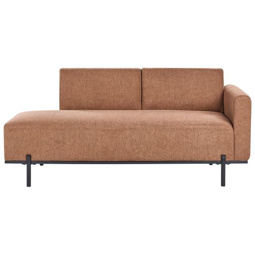 Chaise Longue Savasse Lin Synthétique Marron Doré