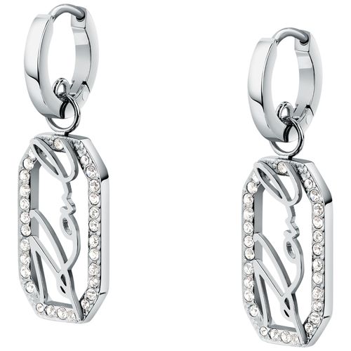 Karl Lagerfeld - Boucles D'oreilles Pendantes Signature, Femme, Argent, Taille: One Size