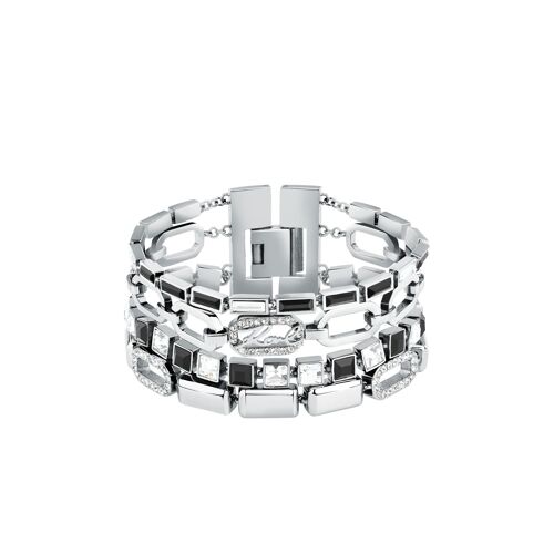 Karl Lagerfeld - Bracelet Superposé Signature, Femme, Argent, Taille: One Size