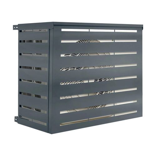 Cache Climatiseur En Métal Gris Anthracite Protection Unité Extérieur 95 X 50 X 80 Cm