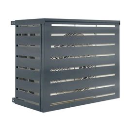 Cache Climatiseur En Métal Gris Anthracite Protection Unité Extérieur 95 X 50 X 80 Cm