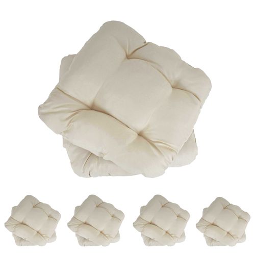 10x Coussin Dublin, Coussins De Chaise, 43x41x3cm   Crème