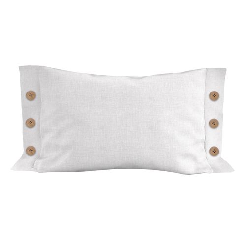Coussin Décoratif Lin Coton 32x50 Cm Lino Blanc, Par Soleil D'ocre