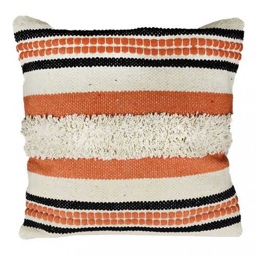 Coussin En Coton 45x45 Cm Macrame Patna Corail, Par Soleil D'ocre