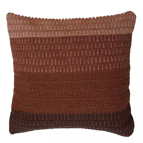 Coussin En Coton 45x45 Cm Macrame Brique, Par Soleil D'ocre