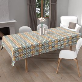 Nappe Imprimée Anti-Tâches Rectangle 140x240 Cm Ouranos, Par Soleil D'ocre